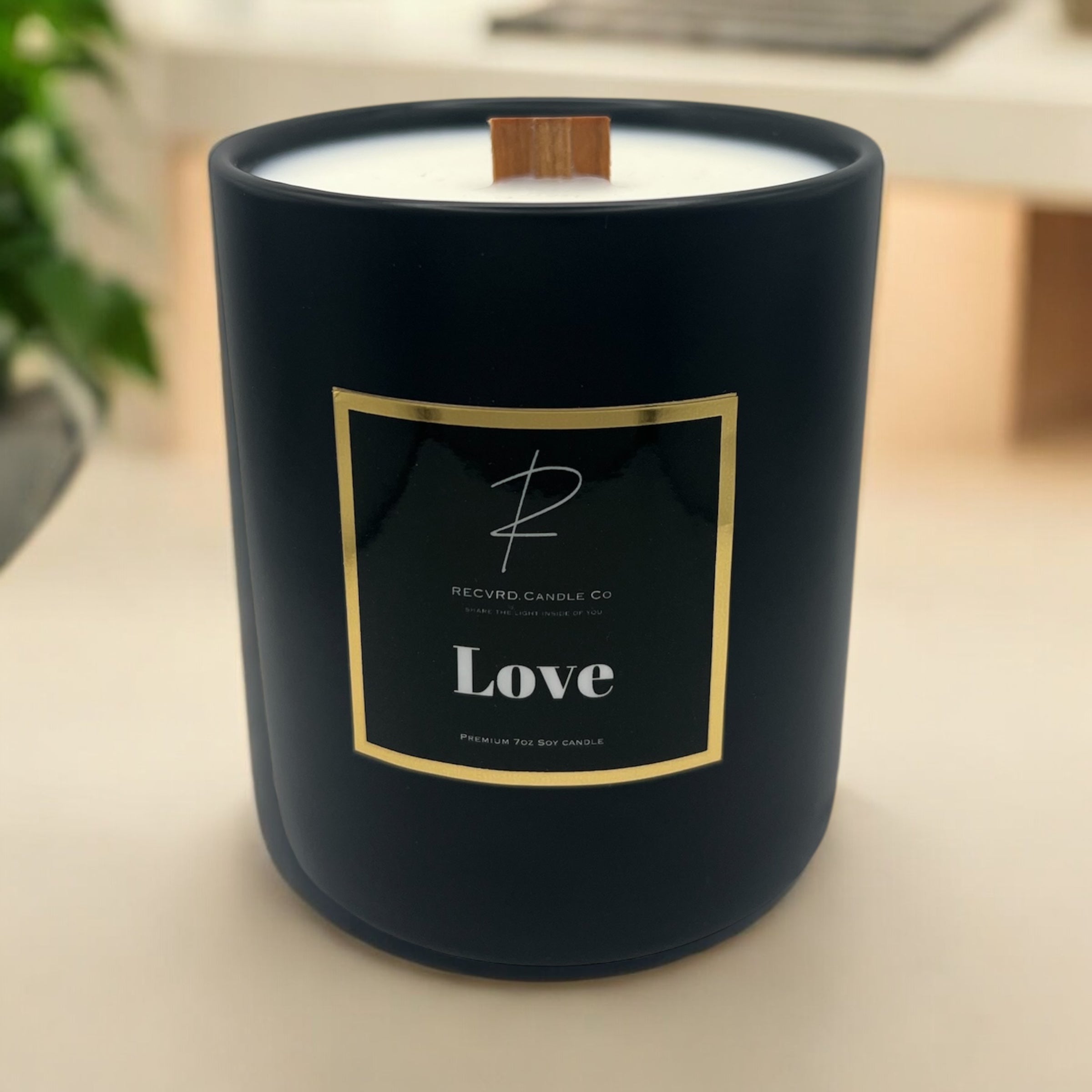 BLACK CERAMIC 12oz CANDLE