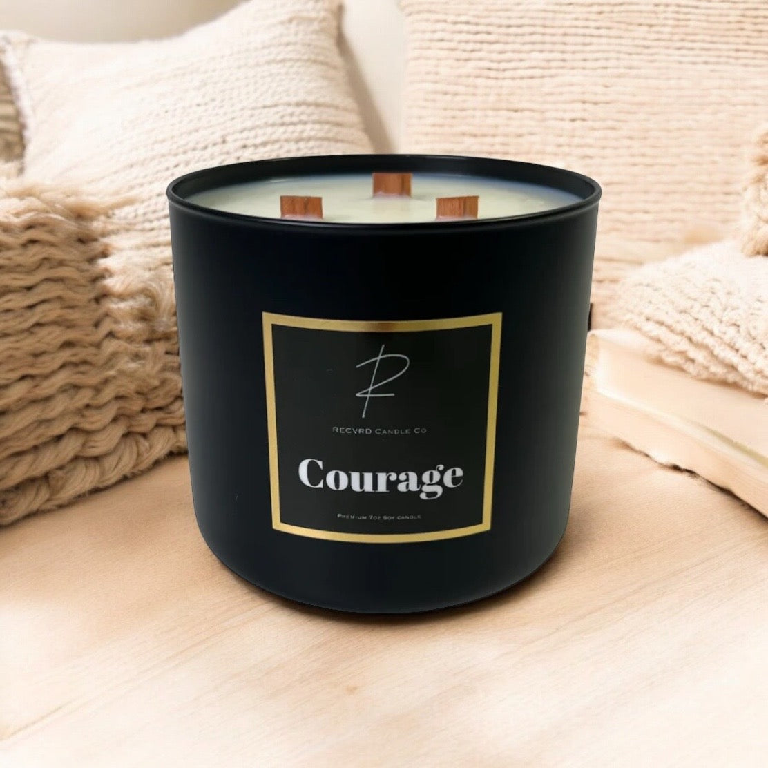 BLACK 3 WICK SOY CANDLE