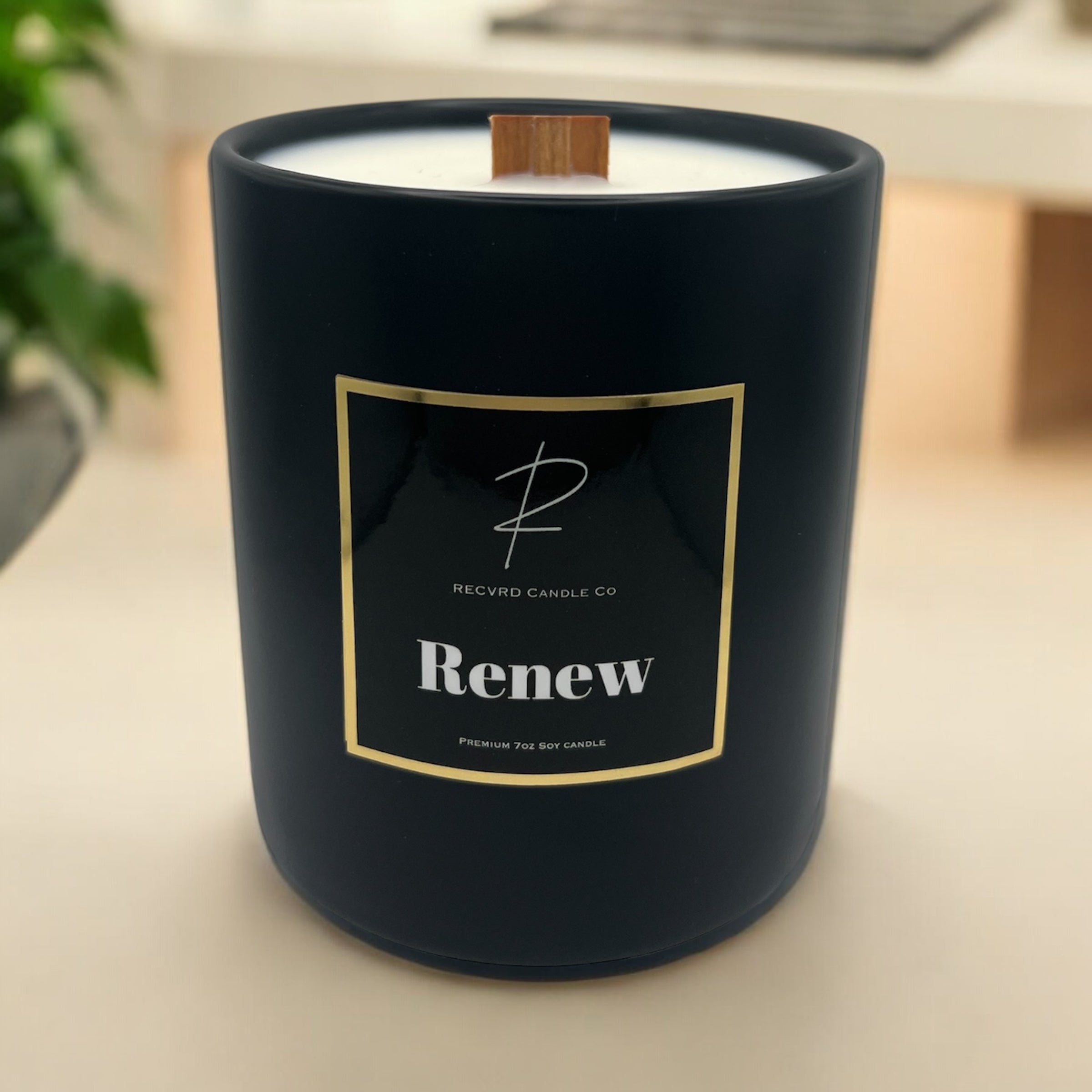 BLACK CERAMIC 12oz CANDLE